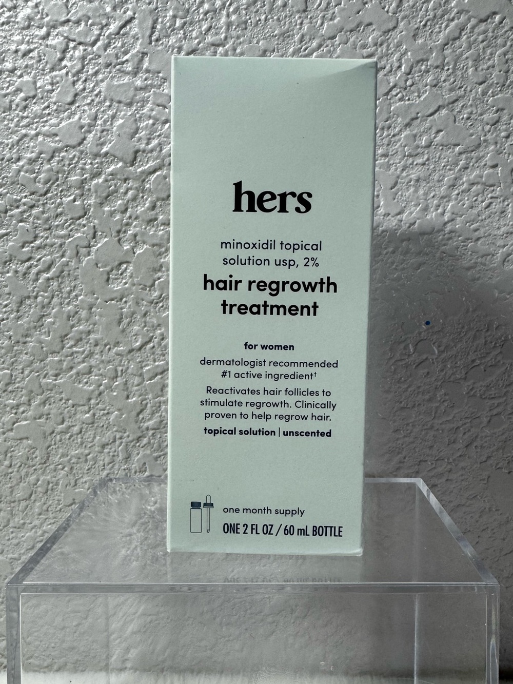 Hers Minoxidil Topical Solution 2% Hair Regrowth Treatment - Unscented (White)